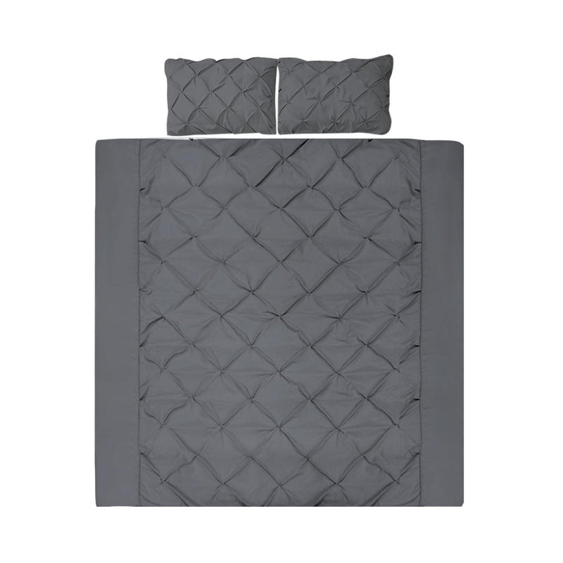 King Size Quilt Cover Set - Charcoal - Bedzy Australia