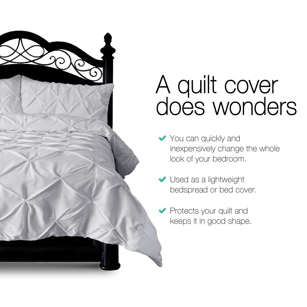 King Size Quilt Cover Set - Grey - Bedzy Australia