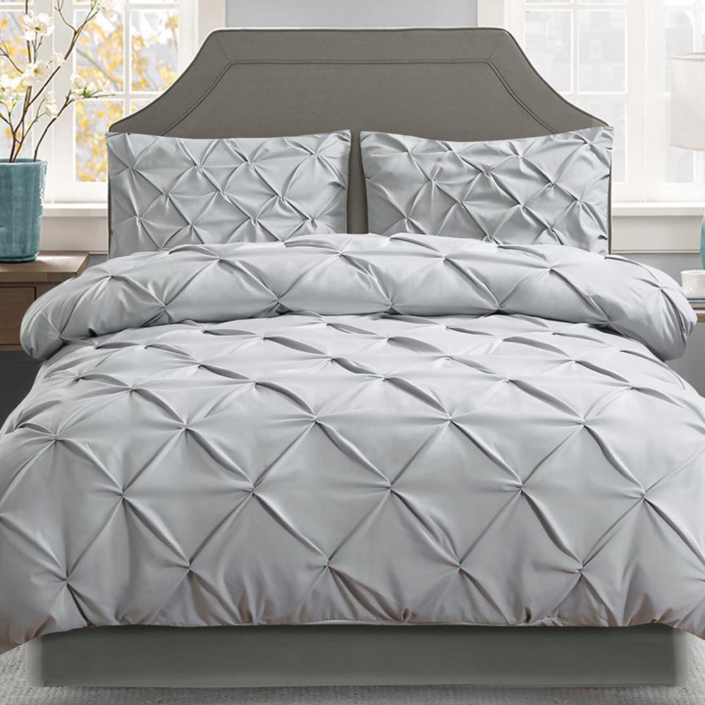 King Size Quilt Cover Set - Grey - Bedzy Australia