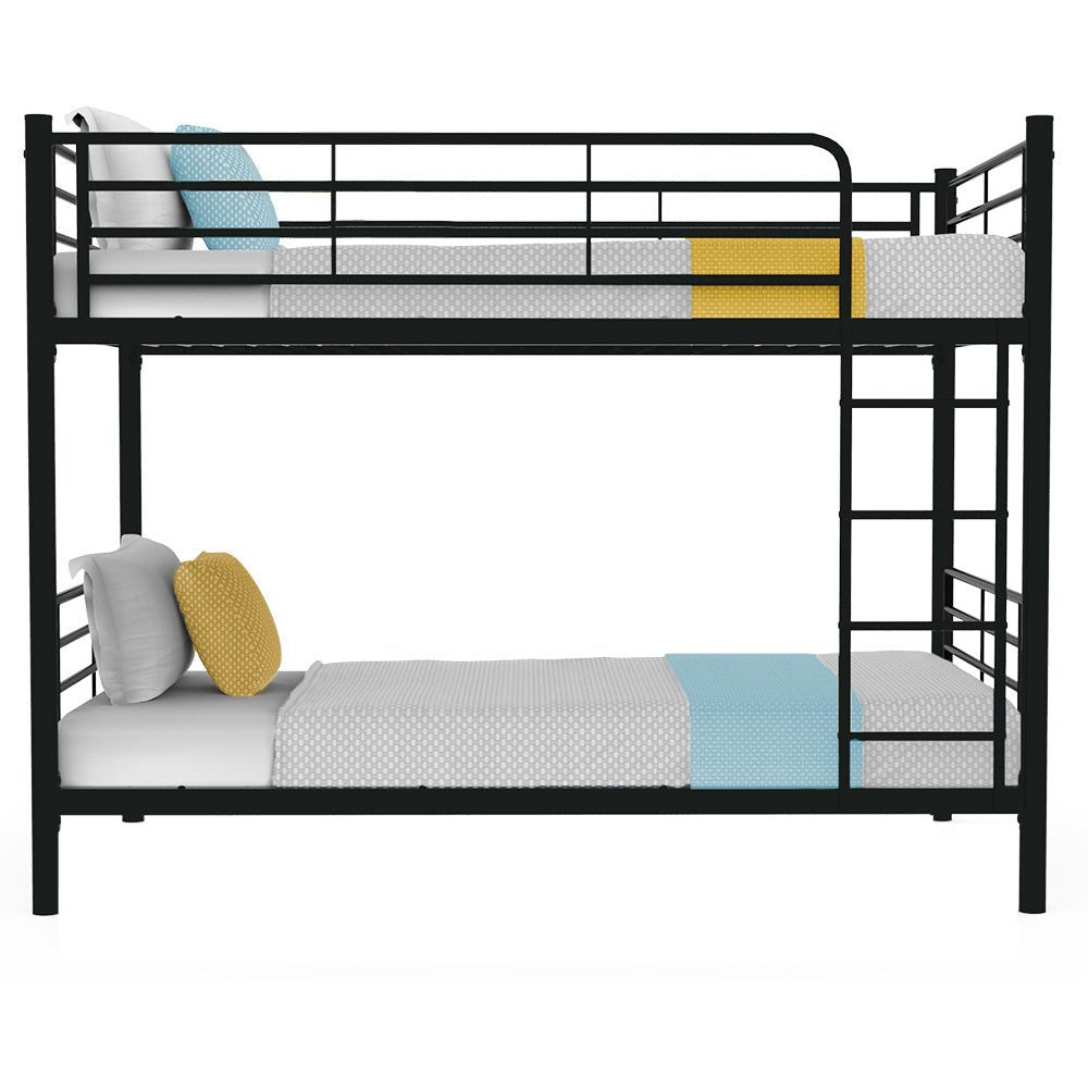 2-in-1 King Single Metal Bunk Bed Frame - Dark Matte Grey - Furniture > Bedroom - Bedzy Australia