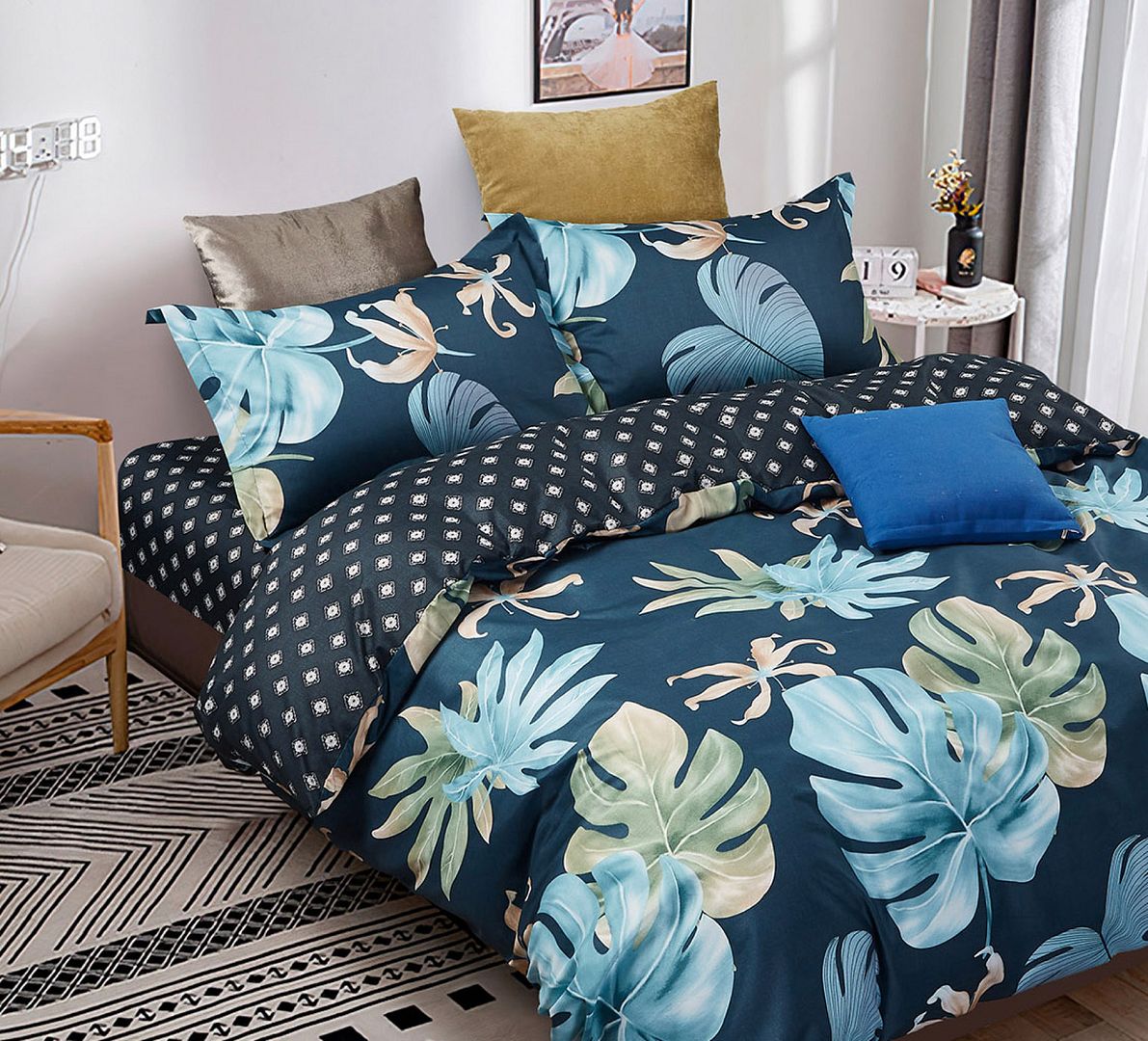 Leaves Queen Size Quilt/Doona/Duvet Cover Set - Home & Garden > Bedding - Bedzy Australia