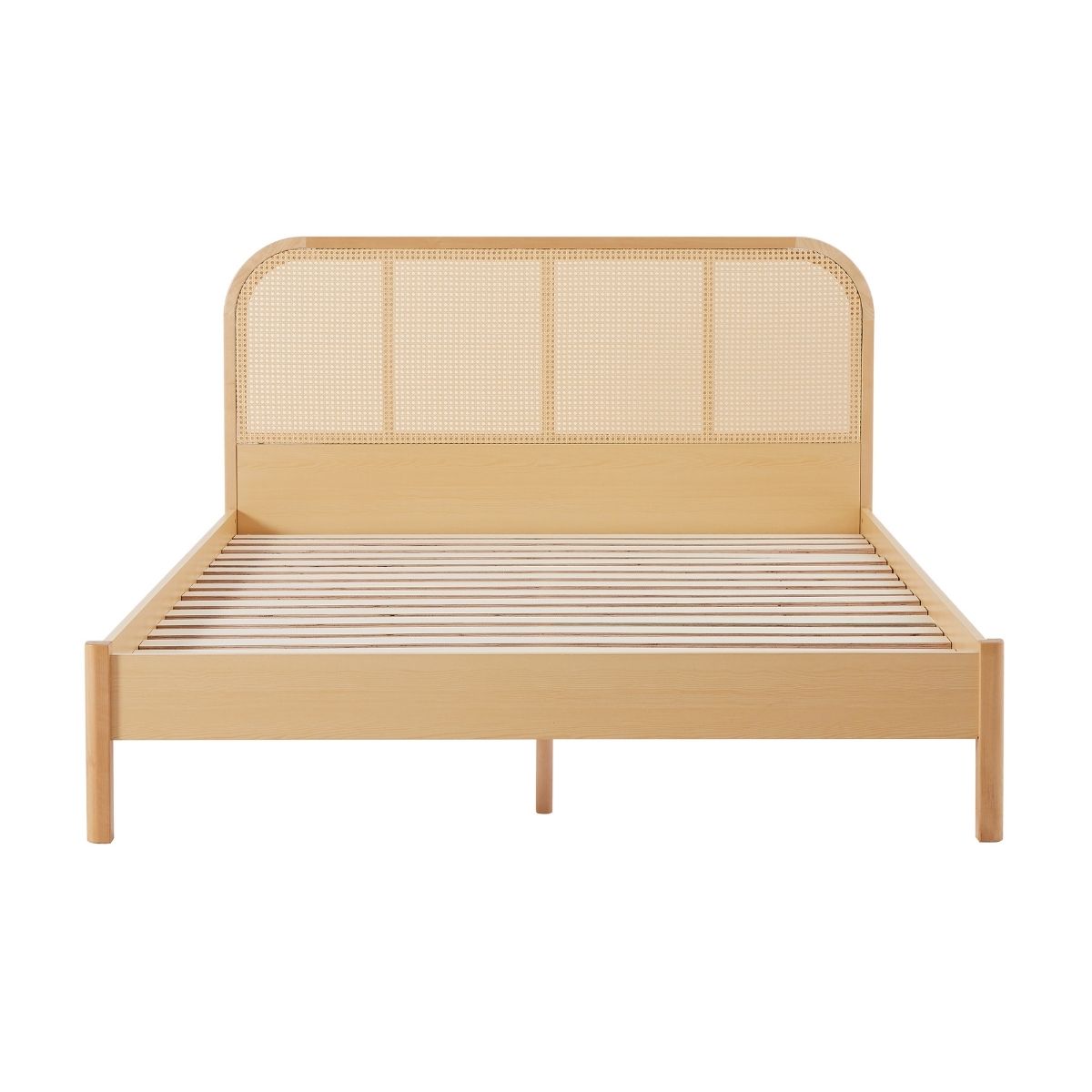 Bedzy Luxe Rattan Bed Frame with Curved Bedhead - Double - Furniture > Bedroom - Bedzy Australia