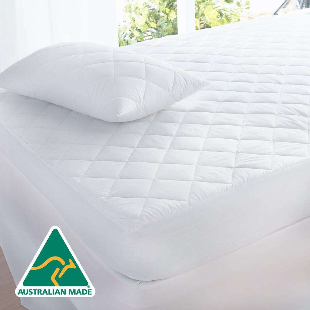 Luxor Aus Made Fully Fitted Cotton Quilted Mattress Protector (King Single) - Home & Garden > Bedding - Bedzy Australia