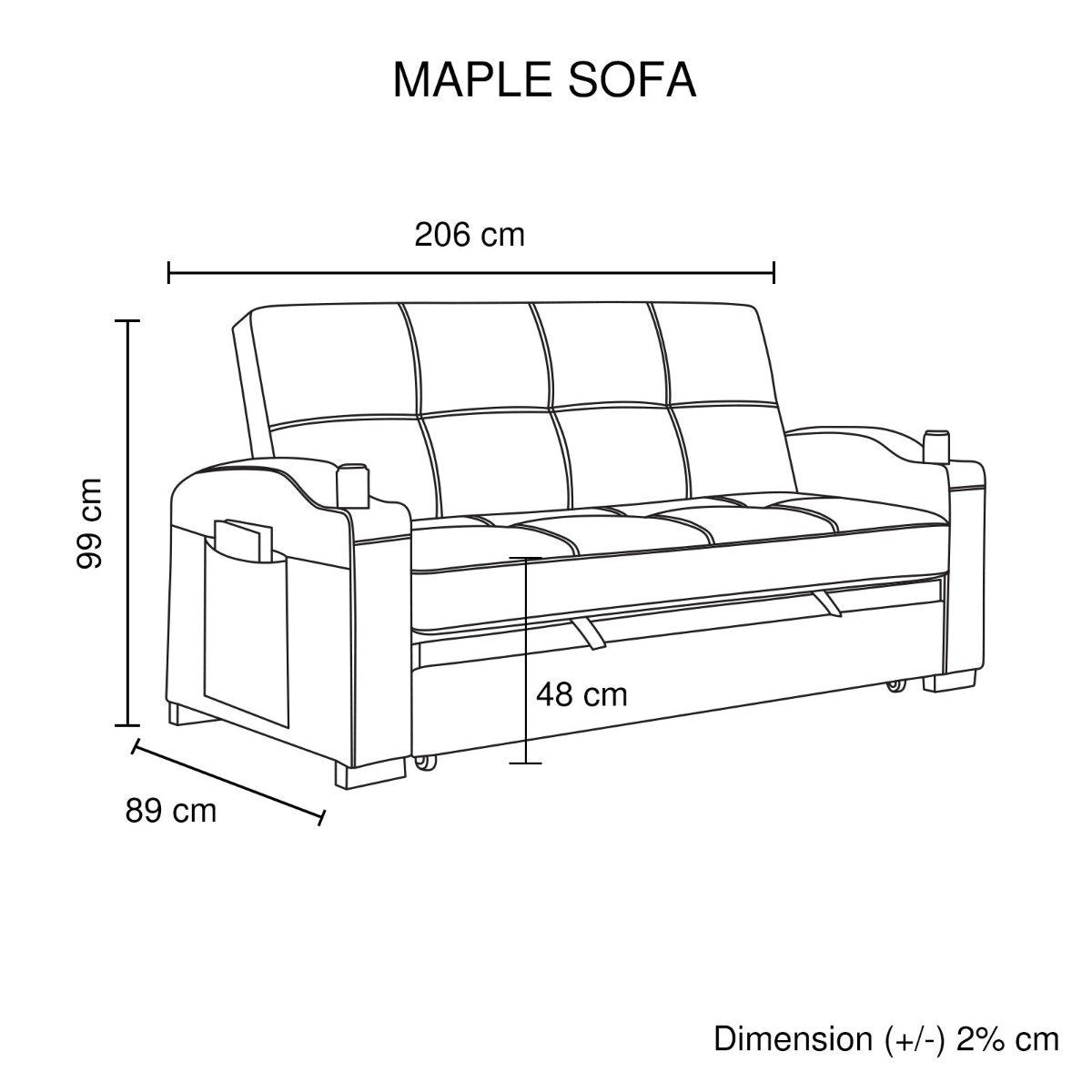 Maple Sofa -Black - Bedzy Australia