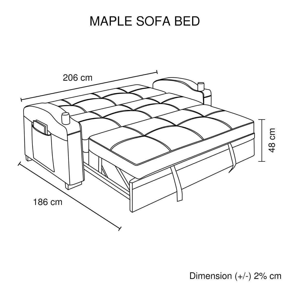 Maple Sofa -Black - Bedzy Australia