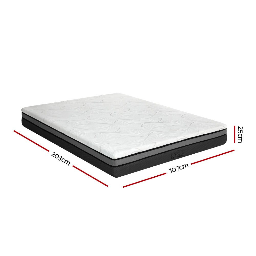 Belle Cool Gel Memory Foam Mattress 25cm Thick - King Single - Furniture > Mattresses - Bedzy Australia