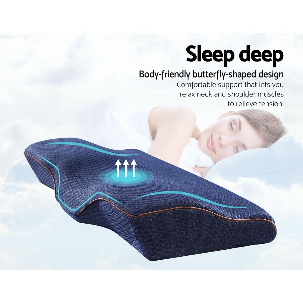 Memory Foam Pillow Neck Pillows Contour Rebound Pain Relief Support - Bedzy Australia