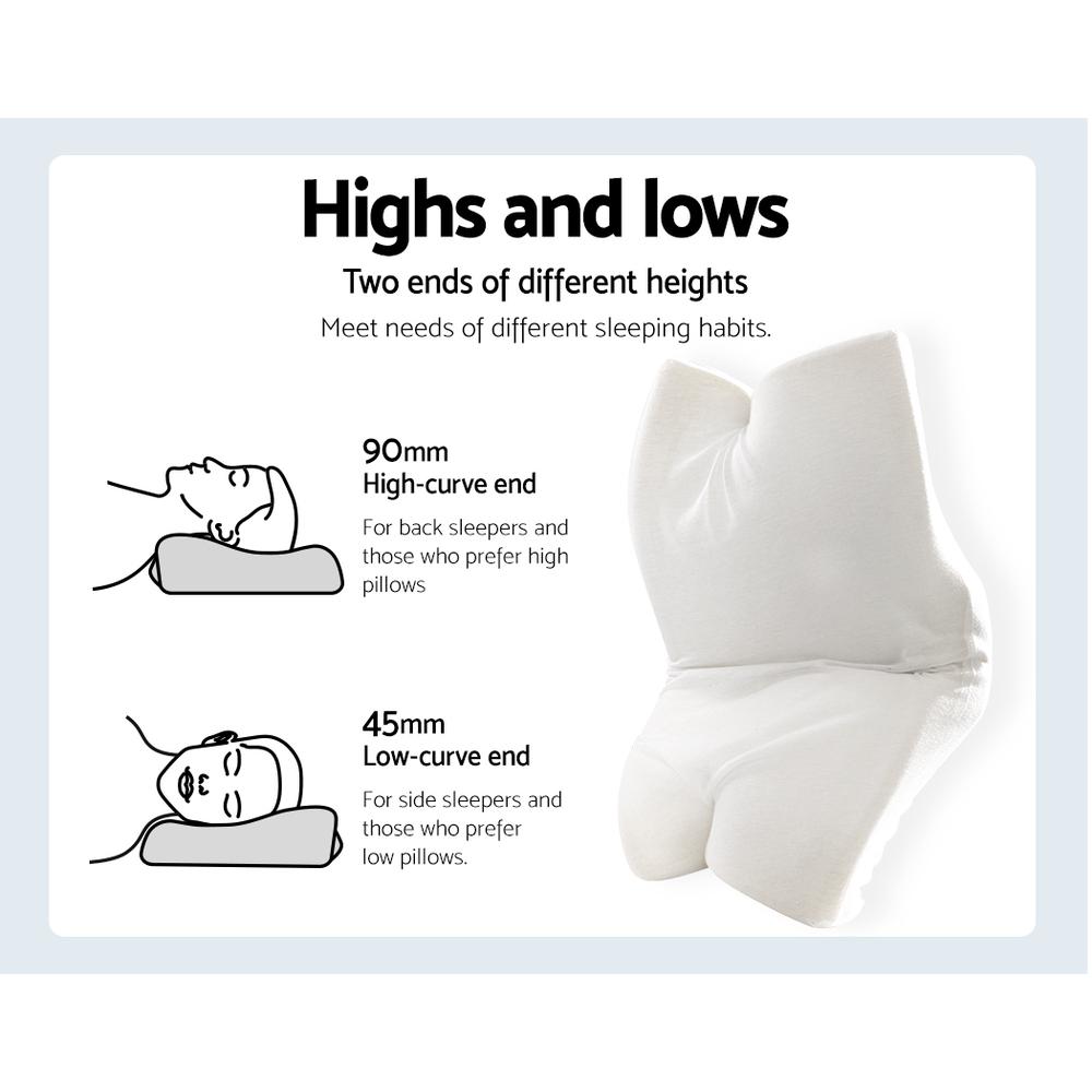 Memory Foam Pillow Neck Pillows Contour Rebound Pain Relief Support - Bedzy Australia