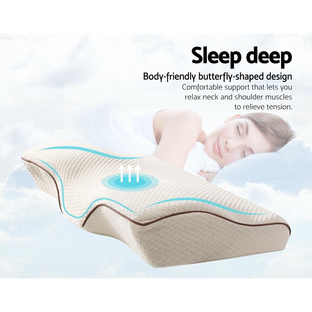 Memory Foam Pillow Neck Pillows Contour Rebound Pain Relief Support - Bedzy Australia