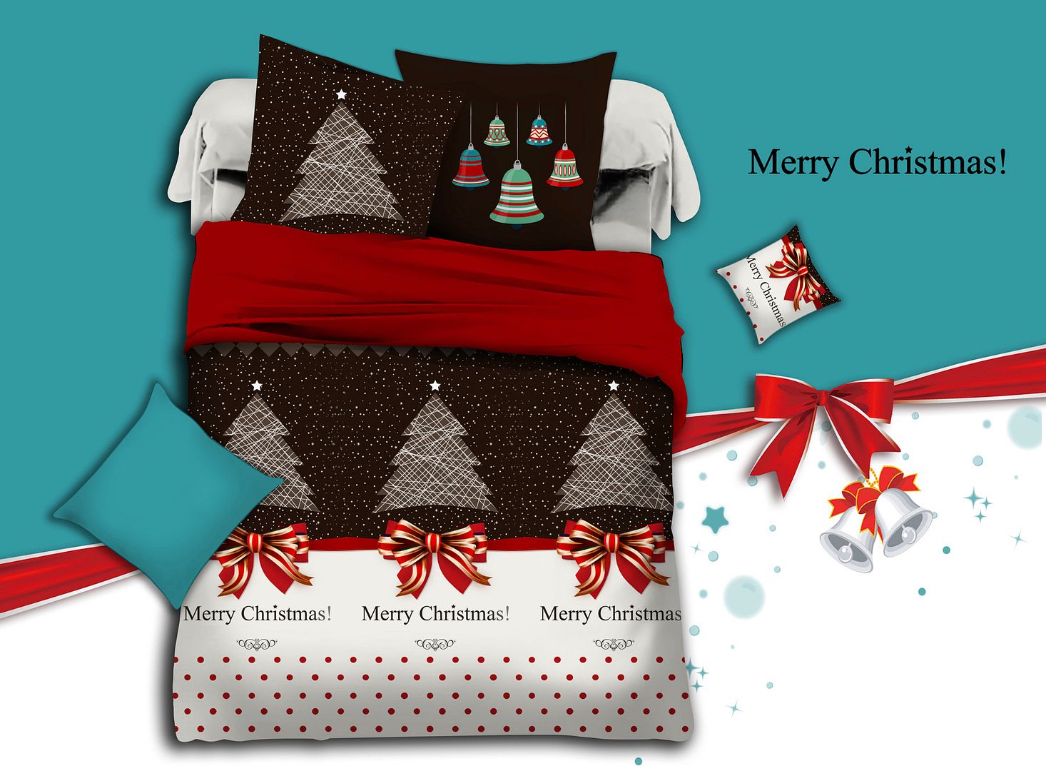 Merry Double SizeChristmas Quilt/Doona/Duvet Cover Set - Home & Garden > Bedding - Bedzy Australia