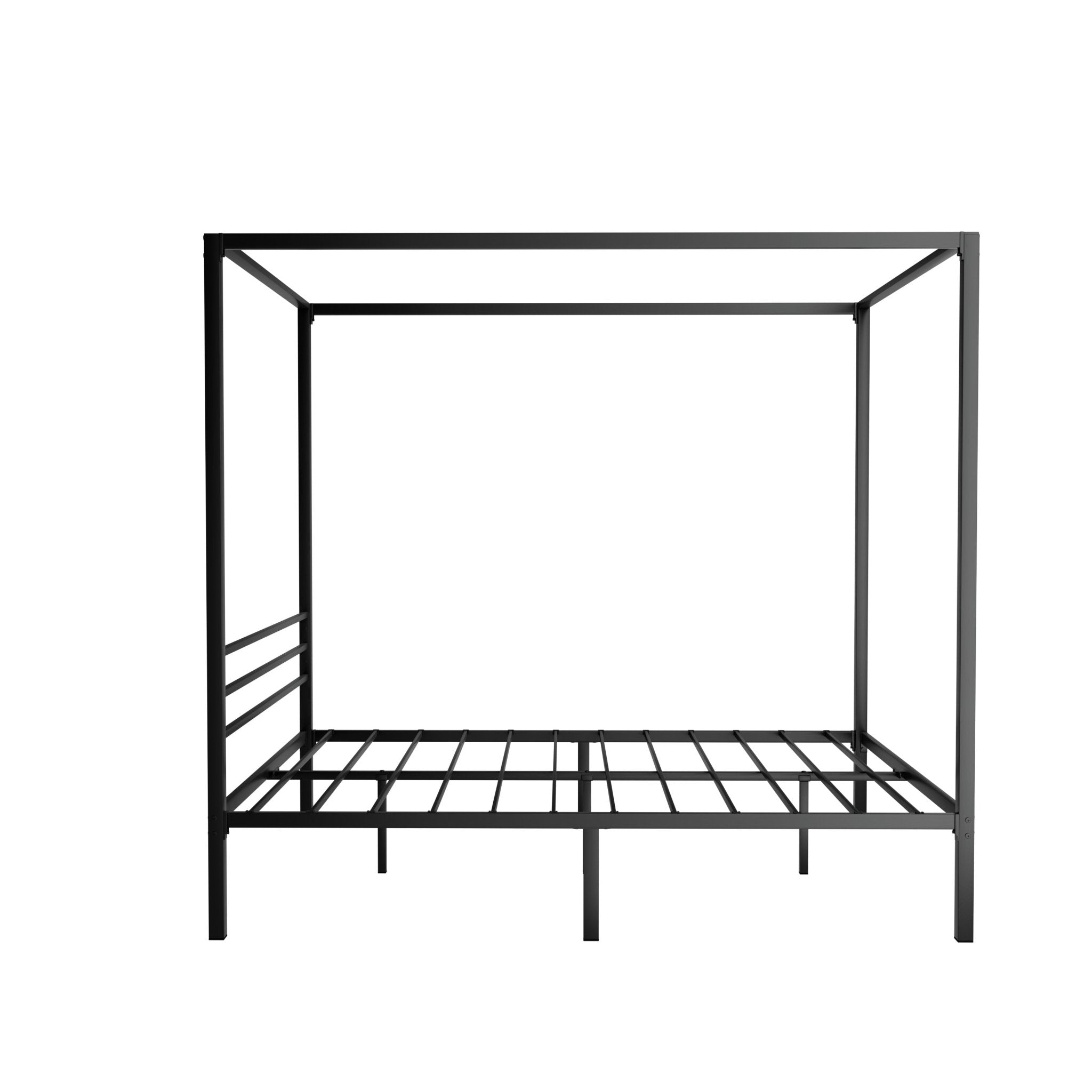 Metal Four Poster Double Size Bed Frame Black - Furniture > Bedroom - Bedzy Australia