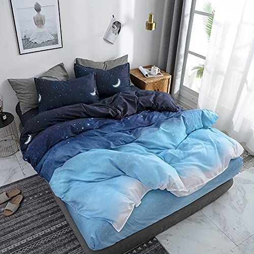 Night Blue King Size Duvet Doona Quilt Cover Set - Home & Garden > Bedding - Bedzy Australia