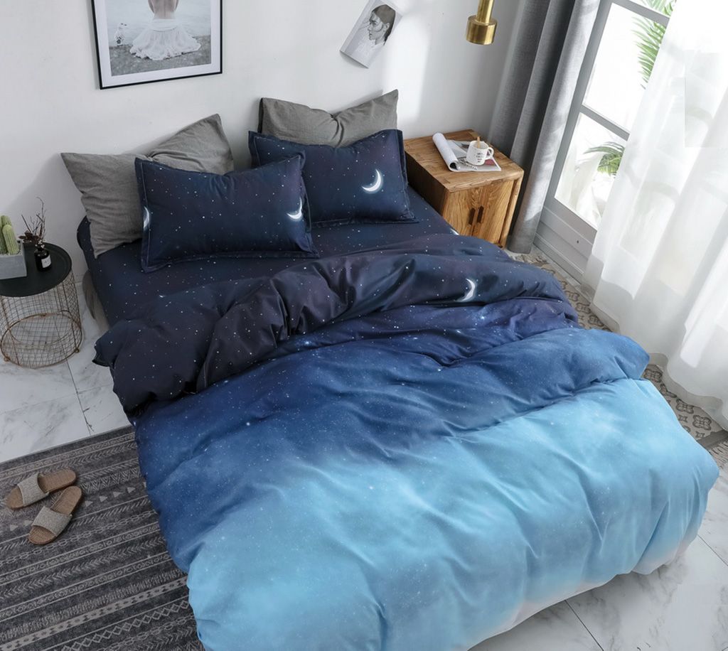 Night Blue King Size Duvet Doona Quilt Cover Set - Home & Garden > Bedding - Bedzy Australia