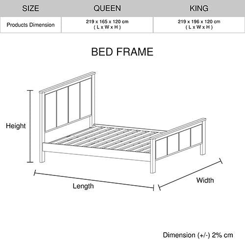 Noe Queen Bed Frame White Ash - Bedzy Australia