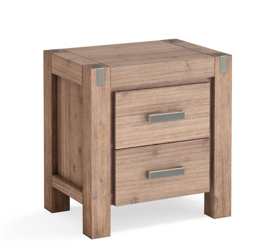 Nowra 2 Drawer Bedside Table - Bedzy Australia