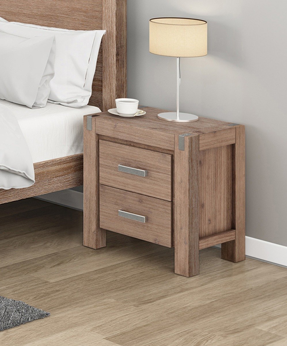 Nowra 2 Drawer Bedside Table - Bedzy Australia