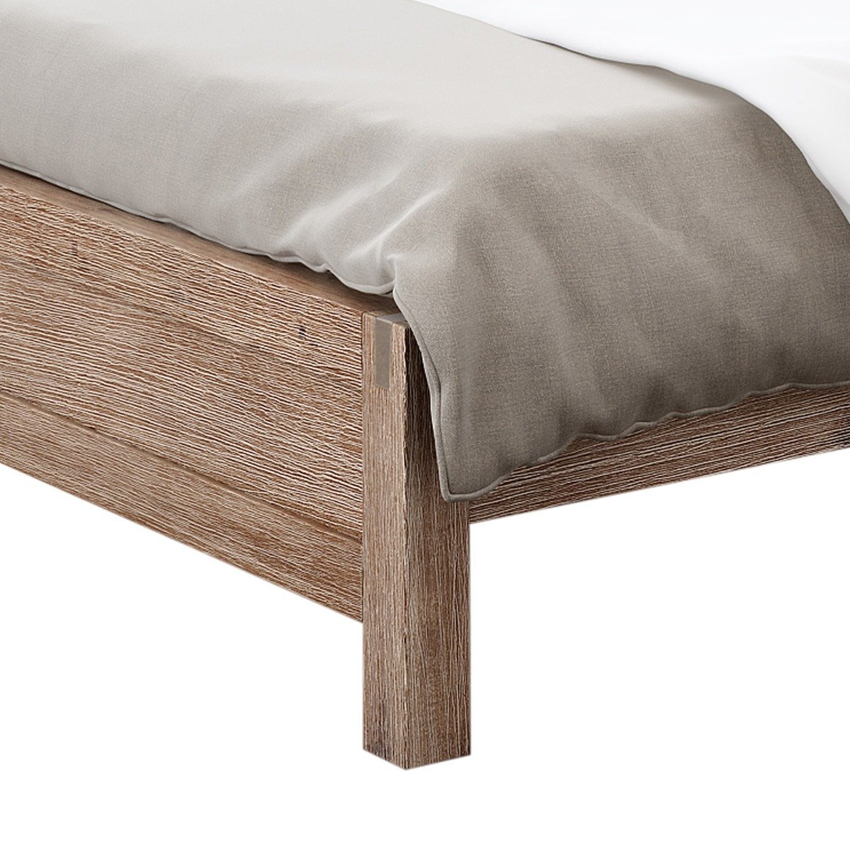 Bedzy Luxe Nowra Queen Size Solid Wood Veneered Acacia Bed Frame - Oak - Bedzy Australia