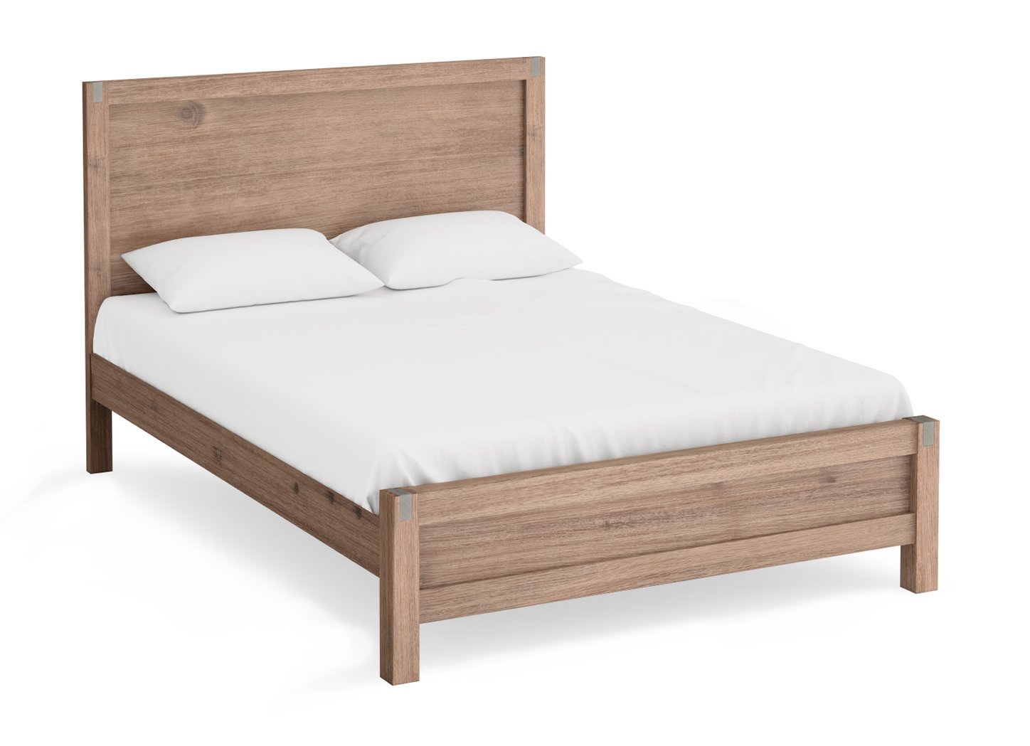 Bedzy Luxe Nowra Queen Size Solid Wood Veneered Acacia Bed Frame - Oak - Bedzy Australia