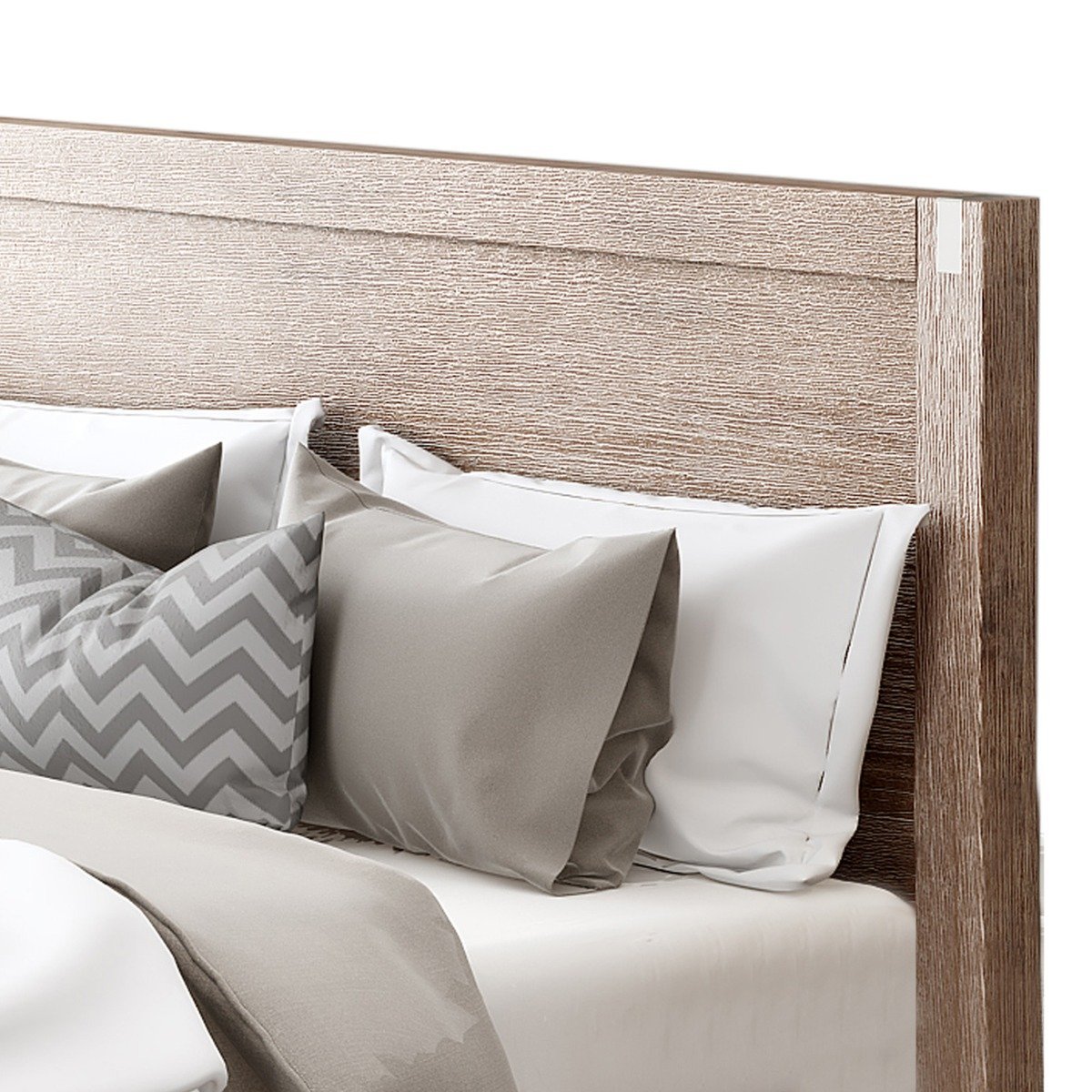 Bedzy Luxe Nowra Queen Size Solid Wood Veneered Acacia Bed Frame - Oak - Bedzy Australia