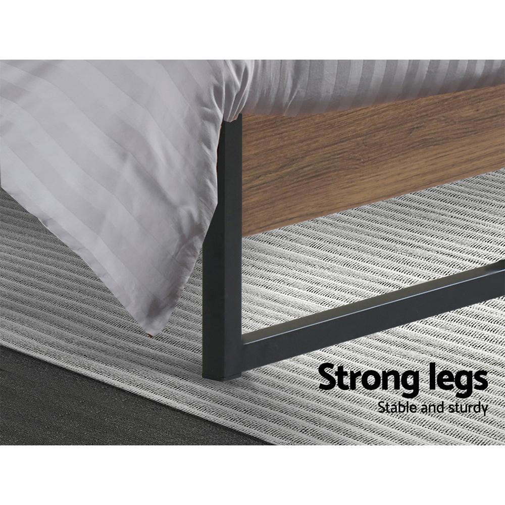 Oslo Metal & Wood Single Bed Frame - Bedzy Australia