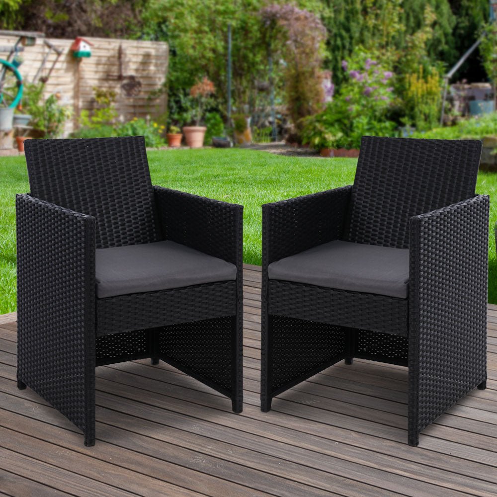 Outdoor Chairs Dining Patio Furniture Lounge Setting Wicker Garden - Furniture > Outdoor - Bedzy Australia