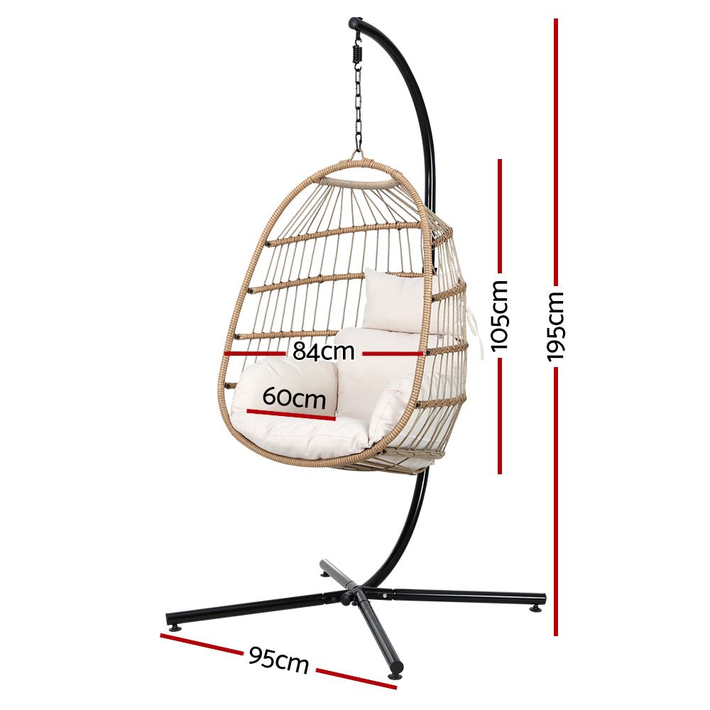 Outdoor Egg Swing Pod Chair Hammock with Stand Beach - Furniture > Outdoor - Bedzy Australia