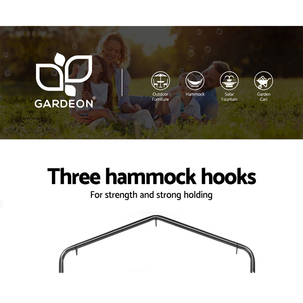 Outdoor Hammock Chair with Stand Swing Hanging Hammock Garden Cream - Furniture > Outdoor - Bedzy Australia