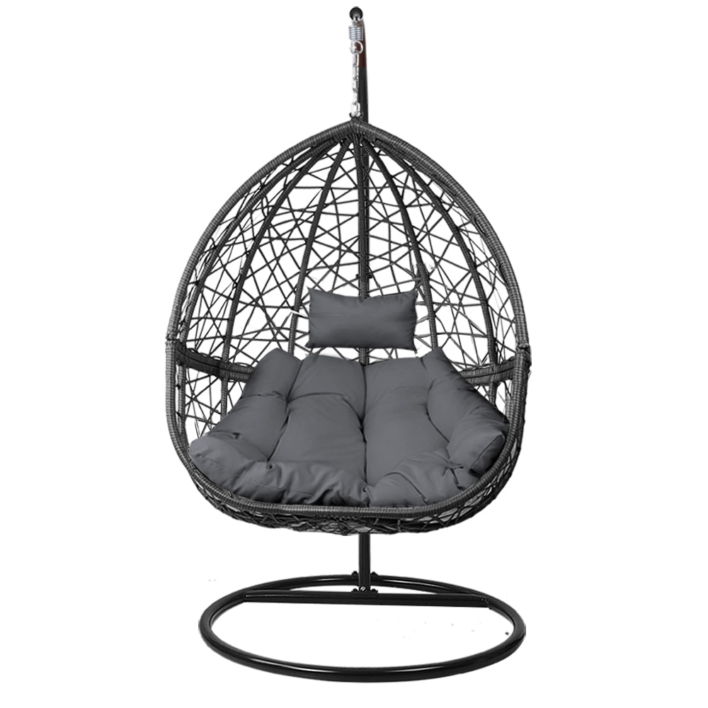 Outdoor Hanging Swing Chair Black - Home & Garden > Hammocks - Bedzy Australia