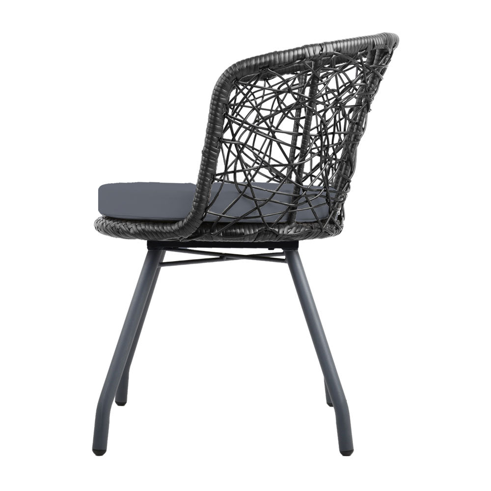 Outdoor Patio Chair and Table - Black - Furniture > Outdoor - Bedzy Australia