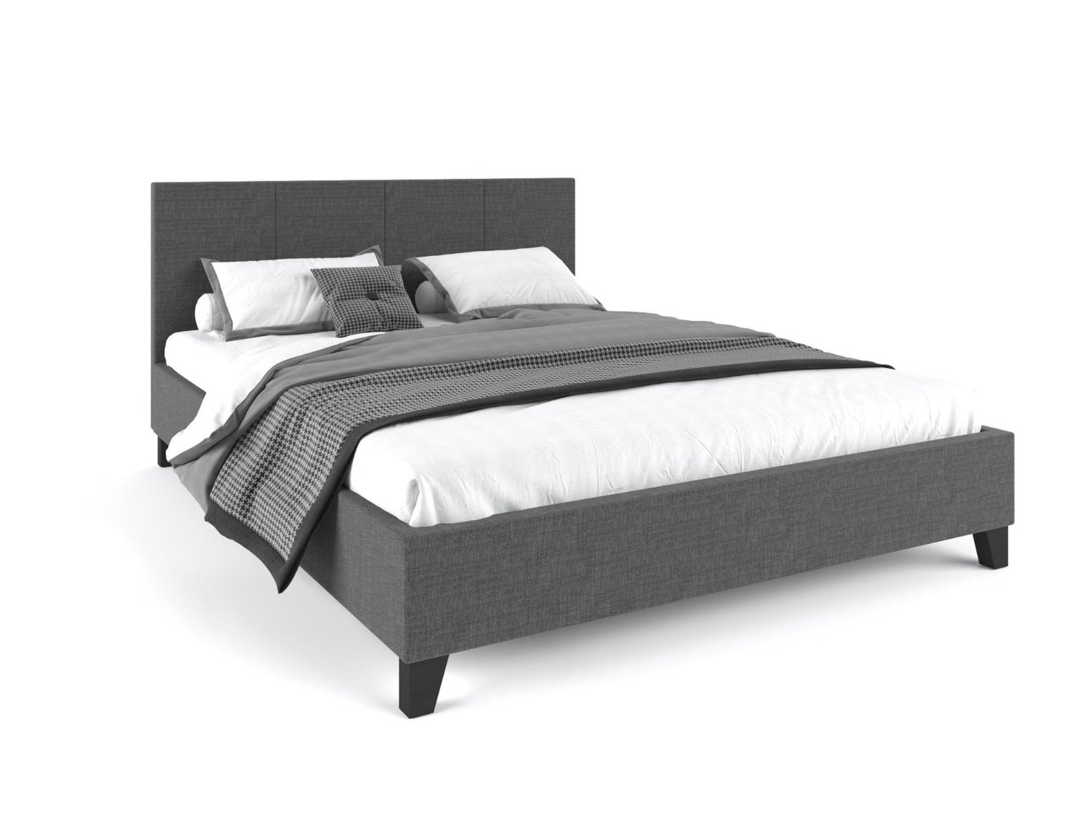 Palermo Bed Frame Charcoal Queen - Bedzy Australia