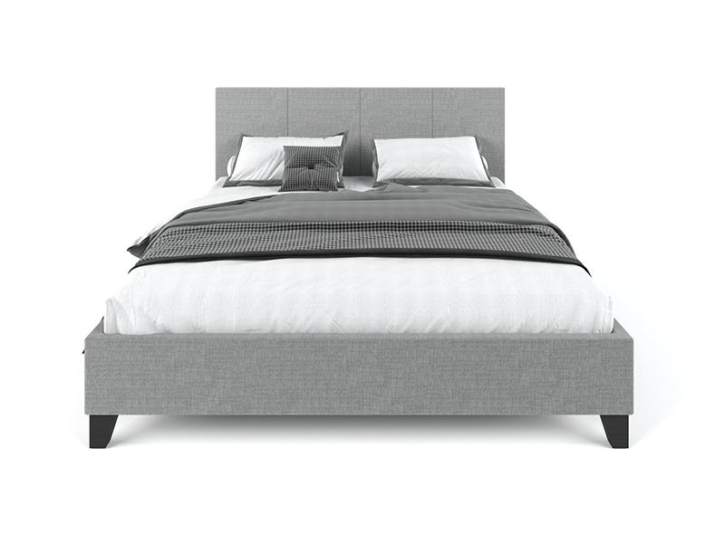 Palermo Fabric Bed Frame Grey Double - Bedzy Australia