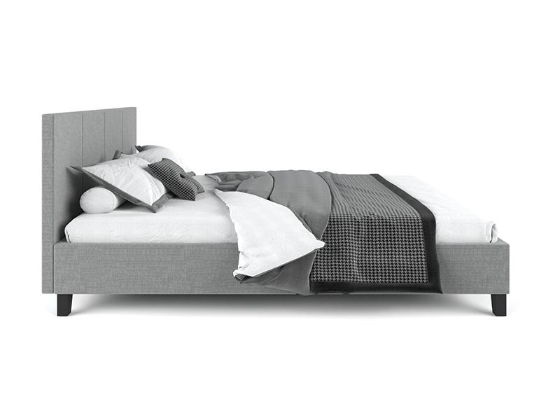 Palermo Fabric Bed Frame Grey Double - Bedzy Australia