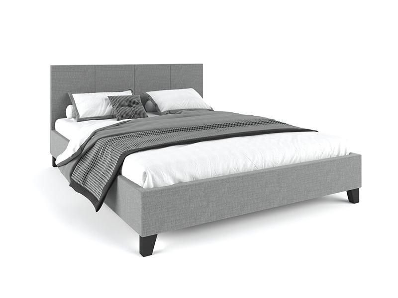 Palermo Fabric Bed Frame Grey Double - Bedzy Australia