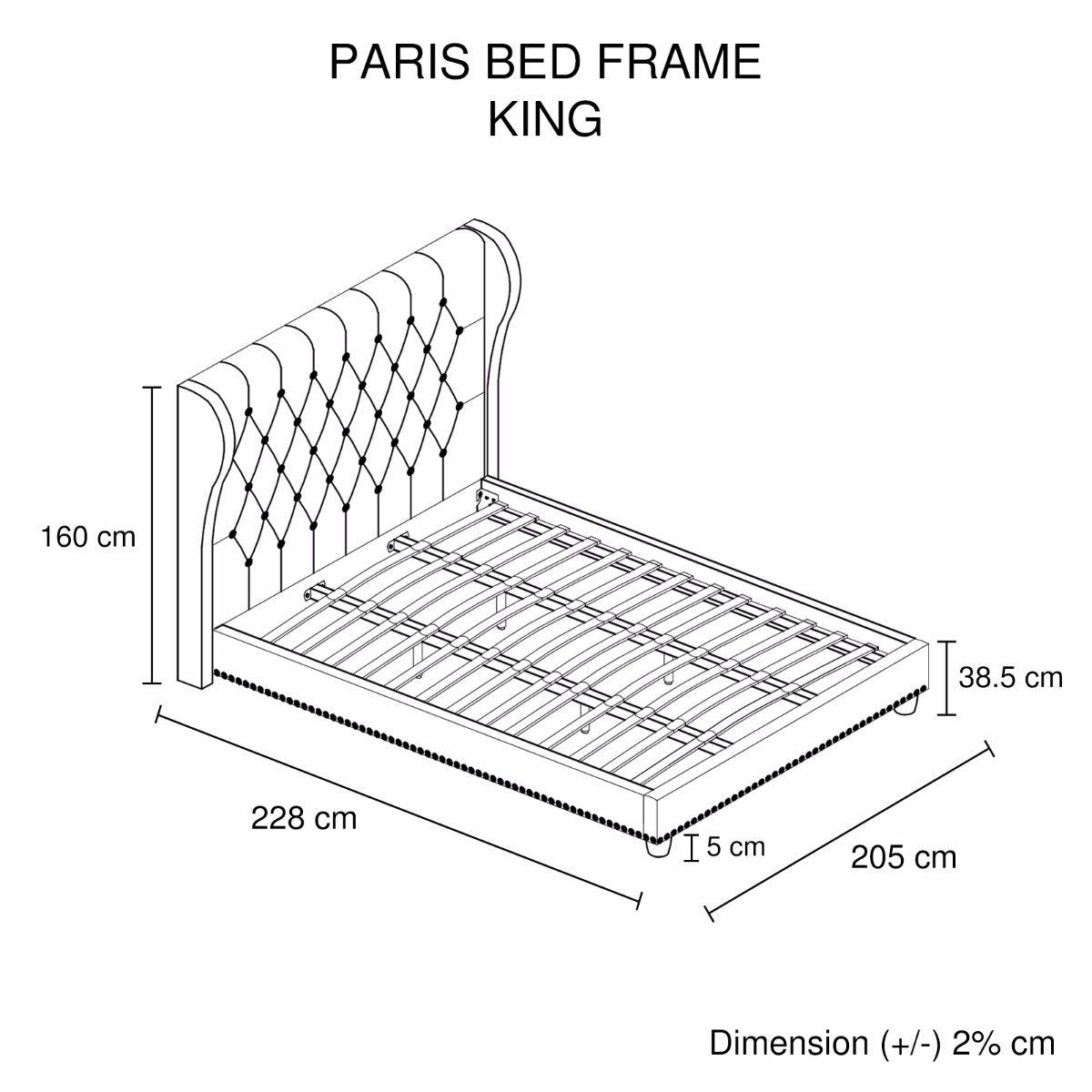 Bedzy Luxe French Provincial King Size Bed Frame - Beige - Bedzy Australia