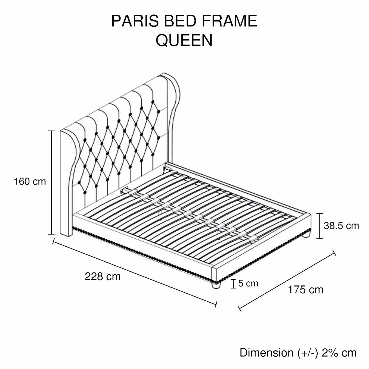 Bedzy Luxe French Provincial Queen Size Bed Frame - Beige - Bedzy Australia