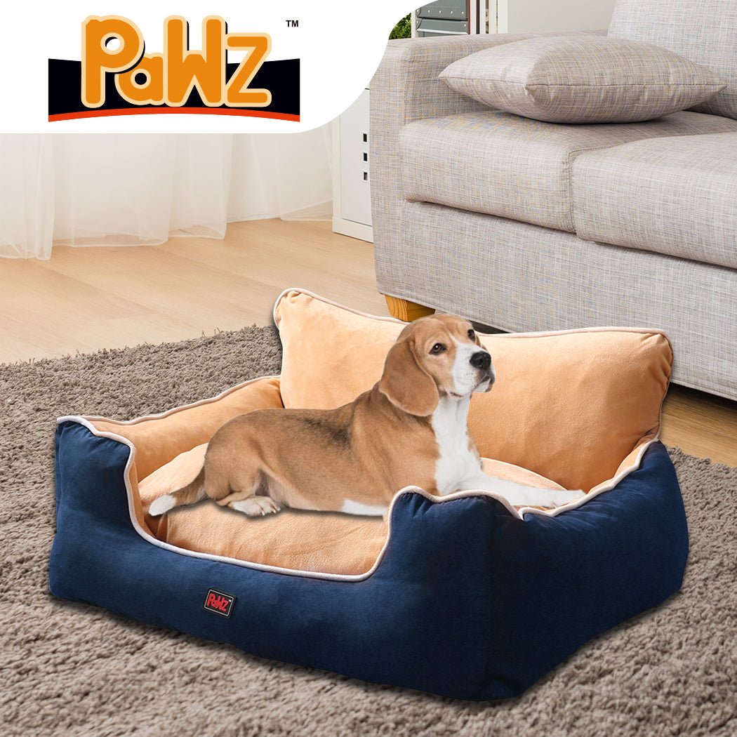 Pet Bed Dog Puppy Beds Cushion Pad Pads Soft Plush Cat Pillow Mat Blue M - Bedzy Australia