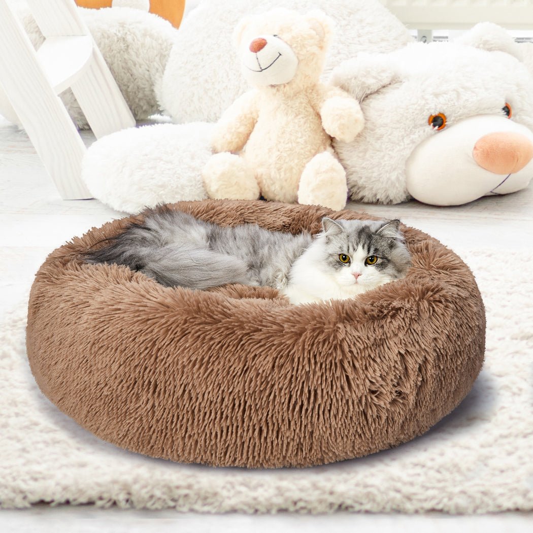 Pet Bed Mattress Dog Beds Bedding Cat Pad Mat Cushion Winter S Brown - Bedzy Australia