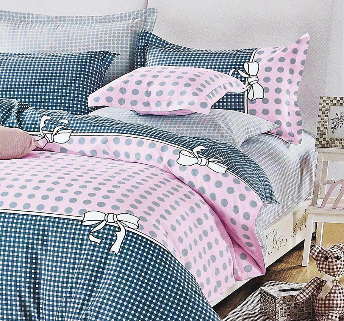 Pink Dots King Size Bed Quilt/Doona/Duvet Doona Duvet Cover Set - Home & Garden > Bedding - Bedzy Australia