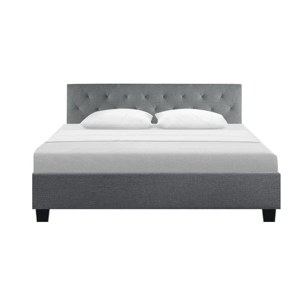 Preston King Bed Frame Grey - Bedzy Australia