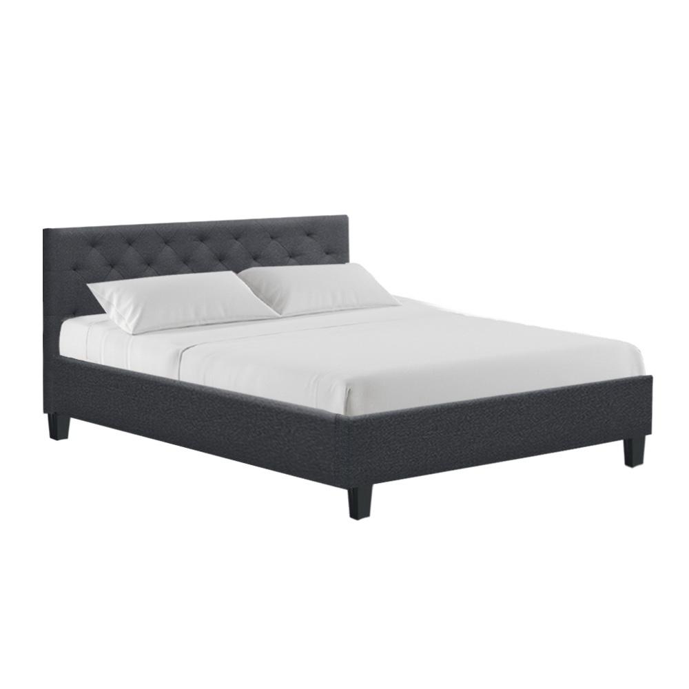 Preston Queen Bed Frame Charcoal - Bedzy Australia