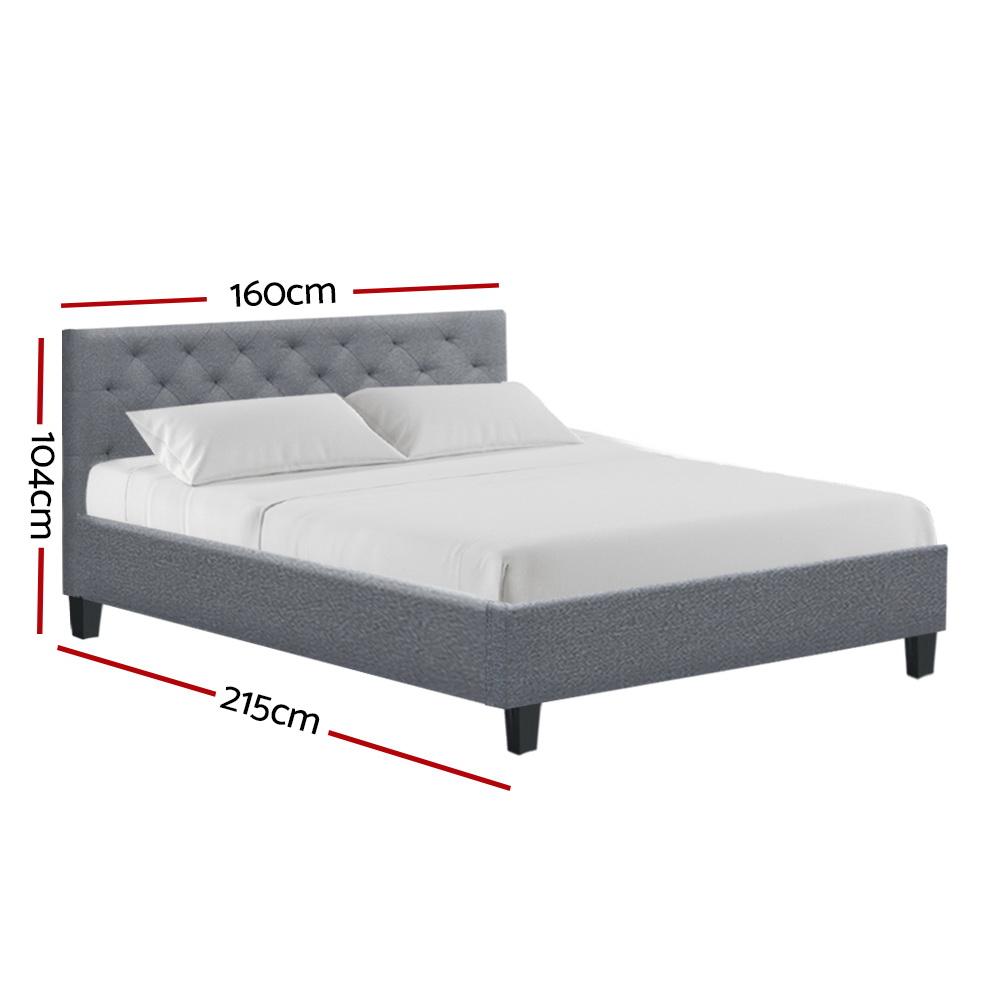 Preston Queen Bed Frame Grey - Bedzy Australia