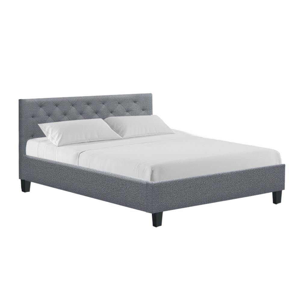 Preston Queen Bed Frame Grey - Bedzy Australia