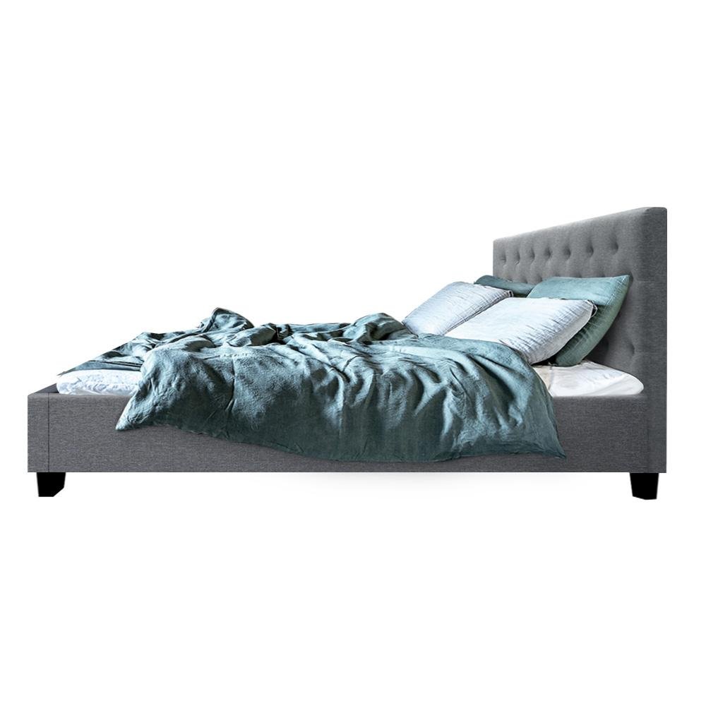 Preston Queen Bed Frame Grey - Bedzy Australia