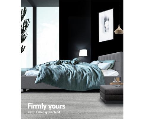 Queen Package | Agnes Bed Grey & Normay Pillow Top Mattress (Medium Firm) - Bedzy Australia