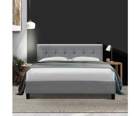 Queen Package | Agnes Bed Grey & Normay Pillow Top Mattress (Medium Firm) - Bedzy Australia