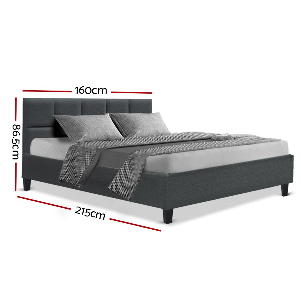 Queen Package | Bondi Bed Charcoal & Normay Pillow Top Mattress (Medium Firm) - Bedzy Australia