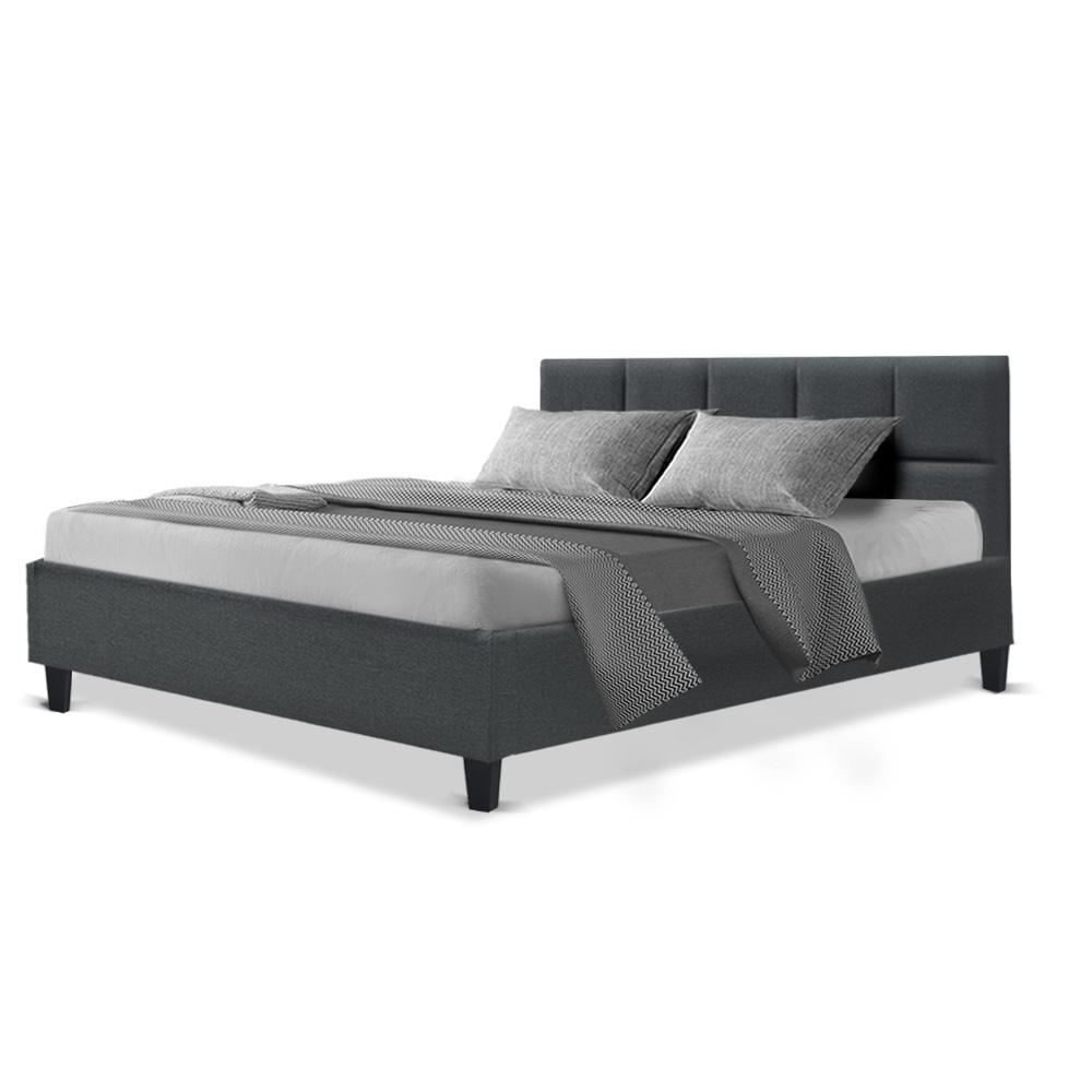 Queen Package | Bondi Bed Charcoal & Normay Pillow Top Mattress (Medium Firm) - Bedzy Australia