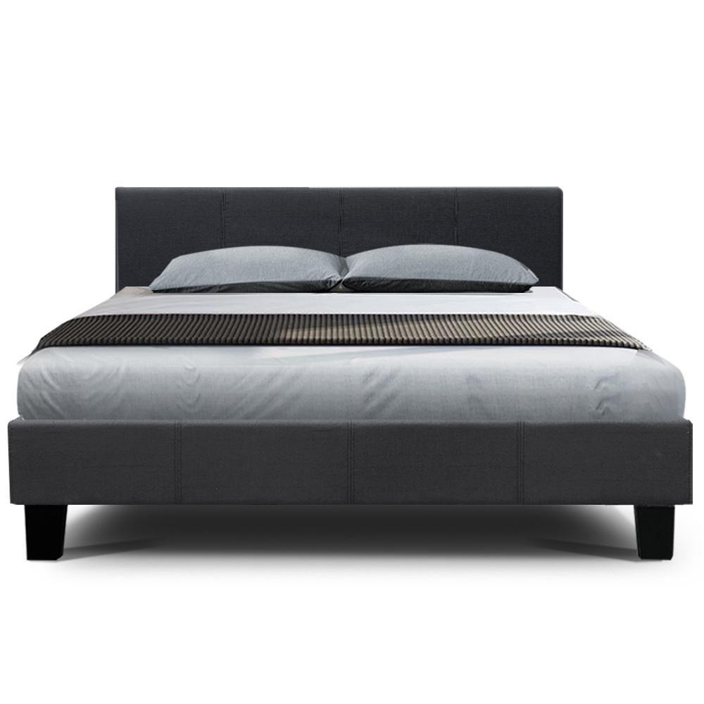 Queen Package | Coogee Bed Frame Charcoal & Bonita Euro Top Mattress (Medium Firm) - Bedzy Australia