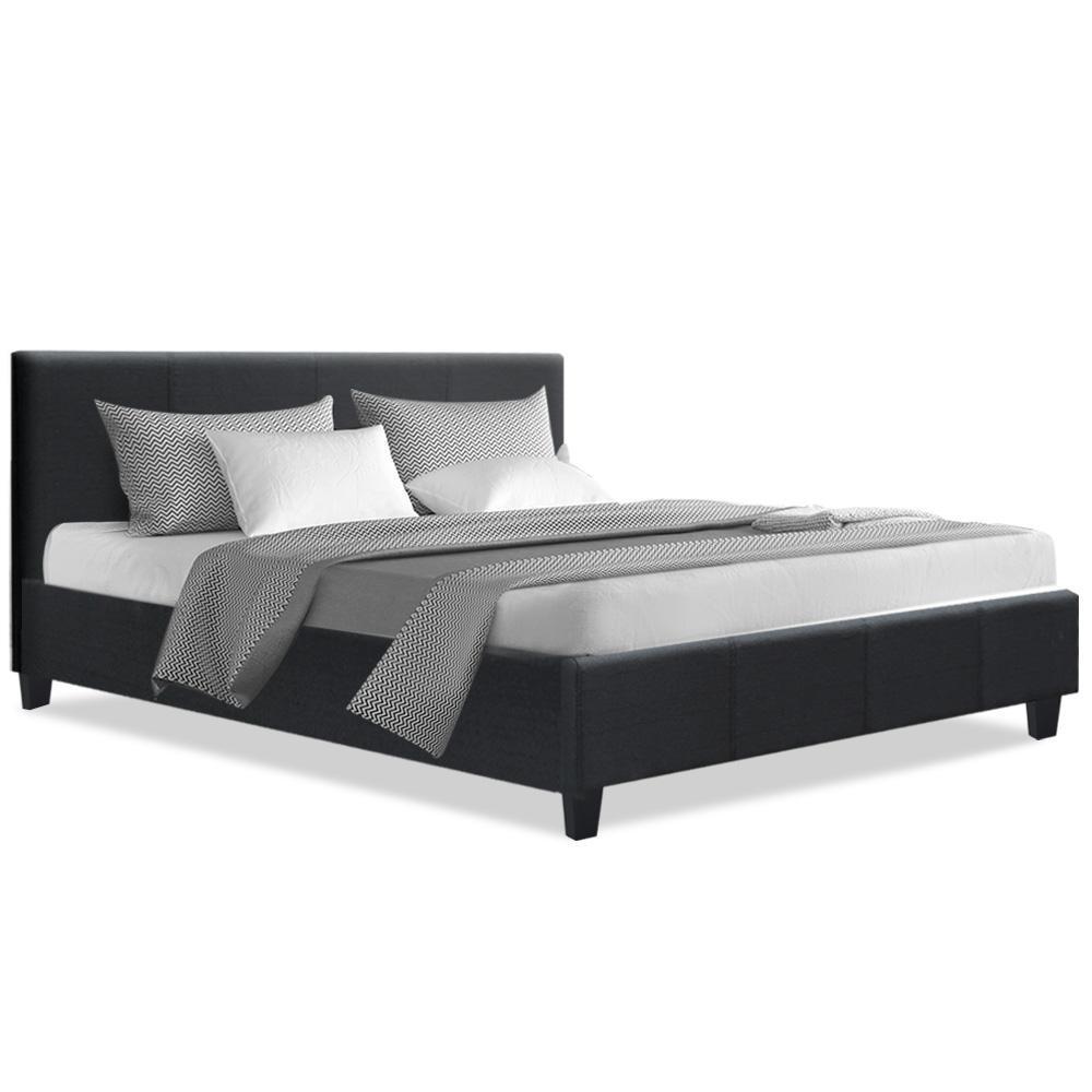 Queen Package | Coogee Bed Frame Charcoal & Bonita Euro Top Mattress (Medium Firm) - Bedzy Australia