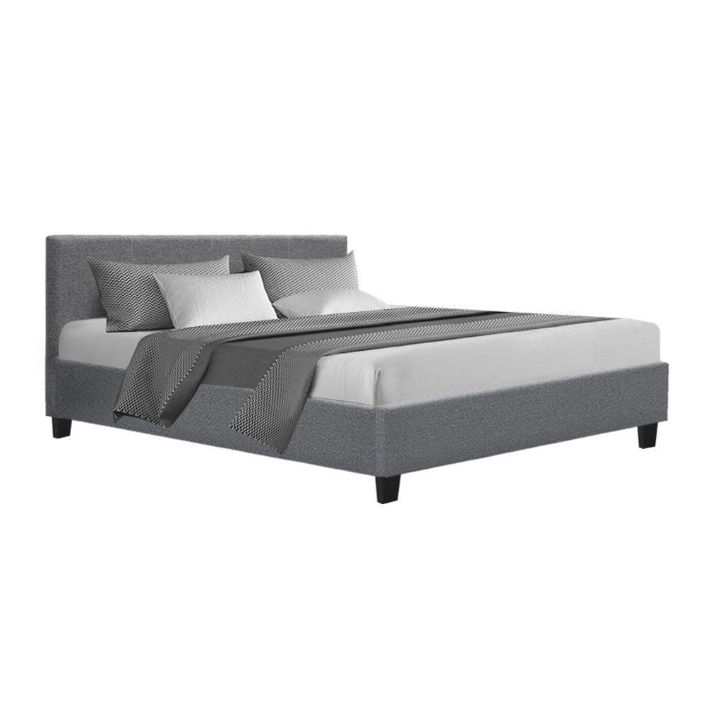 Queen Package | Coogee Bed Frame Grey & Bonita Euro Top Mattress (Medium Firm) - Bedzy Australia